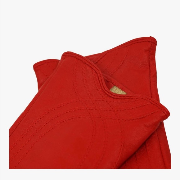 Chic Scarlet Leather Gloves NWT - Picture 4 of 7